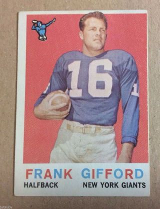1959 Topps Frank Gifford Card 20 York Giants Usc Trojans