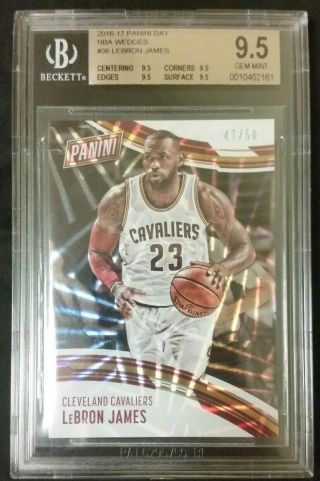 2016 - 17 Panini Day Nba Lebron James 36 Wedges Parallel 47/50 Bgs Graded 9.  5 X4