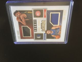 Luka Doncic Trae Young DUAL JERSEY 2018 - 19 Panini Prizm Basketball Rookie Ticket 2