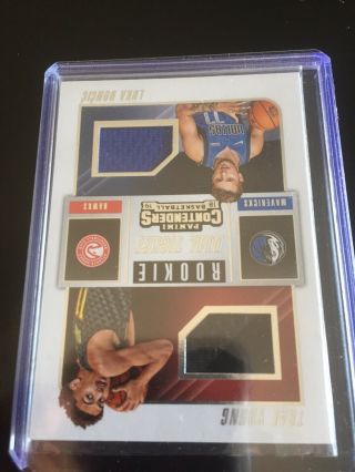 Luka Doncic Trae Young DUAL JERSEY 2018 - 19 Panini Prizm Basketball Rookie Ticket 4