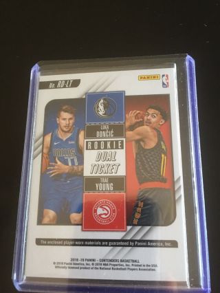 Luka Doncic Trae Young DUAL JERSEY 2018 - 19 Panini Prizm Basketball Rookie Ticket 5