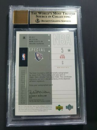 2002 - 03 SP Game Jason Kidd Special Significance Auto BGS 9.  5/10 2