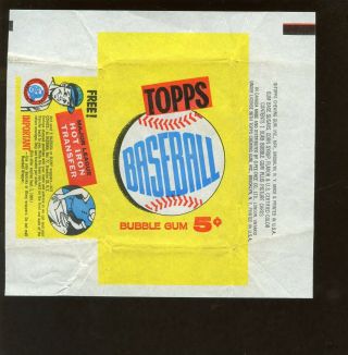 1960 Topps Baseball Card 5 Cent Wax Wrapper
