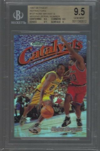 Bgs 9.  5 Kobe Bryant 1997/98 Topps Finest Silver Refractor 137 Lakers Gem