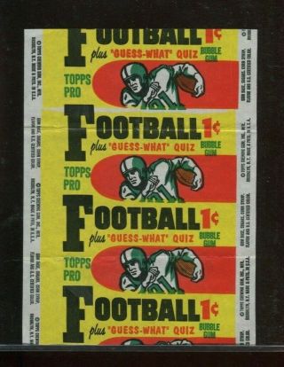 1959 Topps Football One Cent Wax Pack Wrapper - Repeating Version