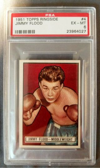 1951 Topps Ringside Jimmy Flood Psa 6 Ex - Mt,  & Bright Tough Low Number