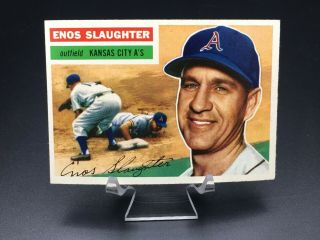 1956 Topps Baseball Enos Slaughter Hof (gray Back) Nm/nm - Mt 109 Kansas City A 