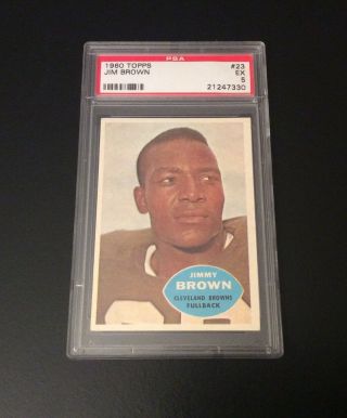 1960 Topps Football Jim Brown 23 Psa 5 Ex $25