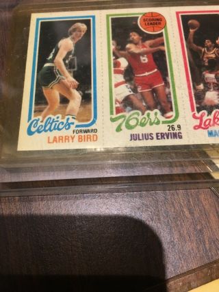 1980 - 1981 Topps Larry Bird/ Julius Erving/ Magic Johnson 6 Basketball Card 3