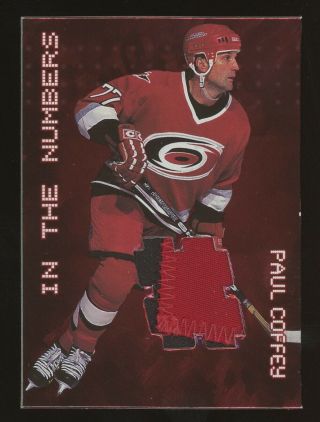 1999 In The Game Itg In The Numbers Paul Coffey Patch Hurricanes