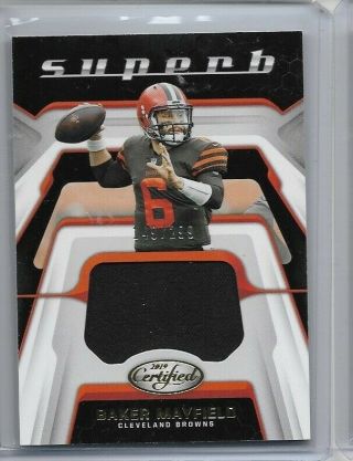 2019 Certified Football Baker Mayfield Relic Rd 149/299 Browns Card Su - Bm