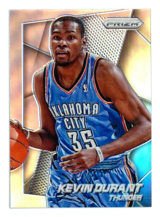 2014 - 15 Panini Prizm 86 Kevin Durant Silver Refractor Parallel Thunder Warriors