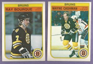 1982 - 83 Opc O - Pee - Chee Boston Bruins Team Set