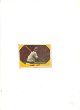 1960 Fleer Chuck Klein Branch Rickey Two Picture One Back Factory Error