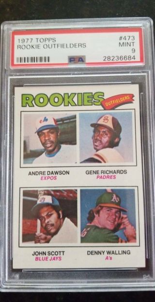 1977 Topps 473 Andre Dawson Rookie Rc Rookie Outfielders Psa 9