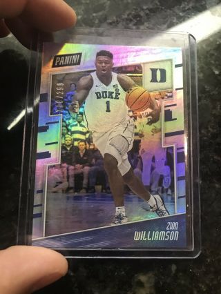 2019 Panini The National Zion Williamson Rookie Refractor /299 Duke Pelicans Rc