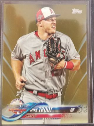 2018 Topps Update All Star Game Mike Trout Gold Paper Ssp Angels