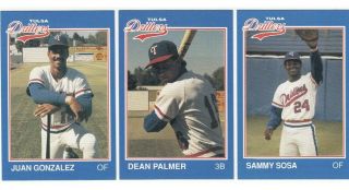 1989 Tulsa Drillers Complete Set W/ Sammy Sosa Juan Gonzalez Rangers Minors