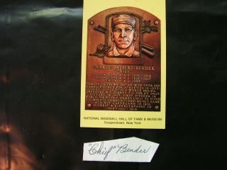 Chief Bender Signed Autographed Cut Hall Of Fame Philadelphia Athletics Phillies