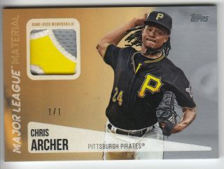 Chris Archer Platinum S " D 1/1 Major League Materials 2019 Topps Series 2 Pirate