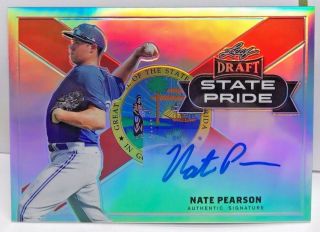Nate Pearson 2017 Leaf Metal Draft State Pride Silver Refractor Autograph Auto