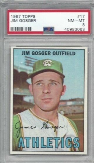 1967 Topps Baseball Card 17 Jim Gosger Kansas City Athletics A 