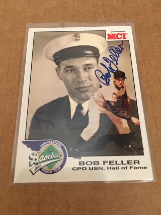 1993 Mlbpa Mci Ambassador Of Baseball World Tour Bob Feller Autograph Card