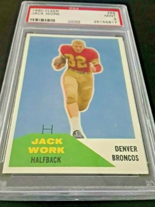 1960 Fleer Football Jack Work Psa 9 Denver Broncos