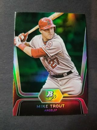 Mike Trout 2012 Bowman Platinum Green Rookie Card Laa Angels