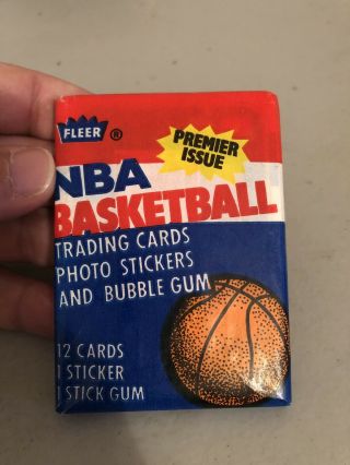 1986 - 1987 Fleer Basketball Wax Pack A.  English On Back
