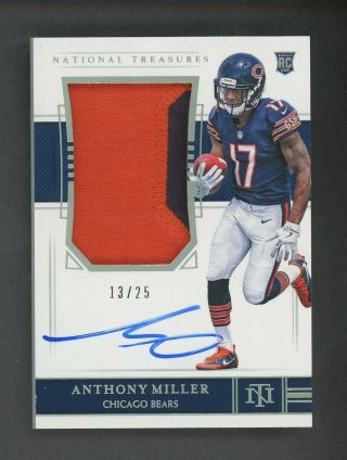 2018 National Treasures Silver Anthony Miller Rpa Rc Patch Auto /25