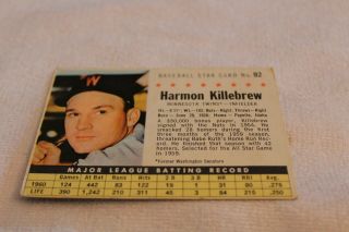 92 Harmon Killebrew 1961 Post Cereal Baseball Card Handcut (11)