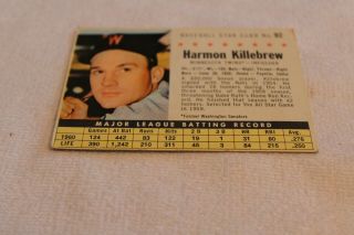 92 HARMON KILLEBREW 1961 POST CEREAL BASEBALL CARD HANDCUT (11) 4