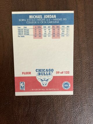 1987 - 88 Fleer Basketball Complete Set 1 - 132 (NO Stickers) Pack Fresh Jordan 2