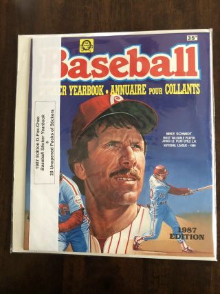 1987 O - Pee - Chee Baseball Sticker Year Book With 20 Packs,  100 Singles