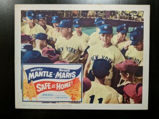 1962 Mickey Mantle Roger Maris Safe At Home Lobby Card & High - End Display