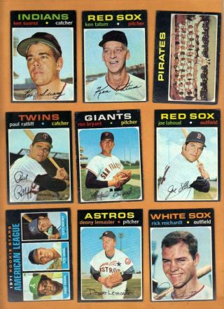 31 Different 1971 Topps Baseball Semi - High Numbers (524 - 623) Exmt To Nrmt