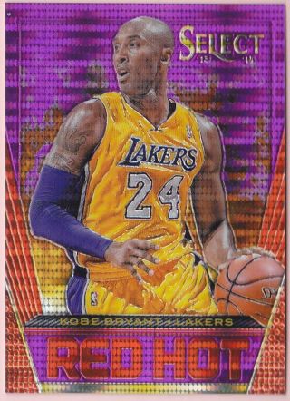 Kobe Bryant 2013 - 14 Panini Select Red Hot Prizms Purple 37/99 Lakers