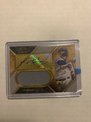 2017 Topps Triple Threads Javier Baez Relic Auto /75 Chicago Cubs