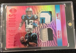 Cam Newton D.  J.  Moore 2018 Panini Illusions Rookie Idols Rc Jersey 4/10 Panthers