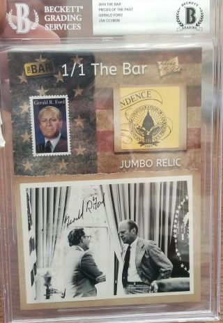 2019 Break The Bar Gerald Ford Auto Signed Inauguration Ticket Bgs 1/1