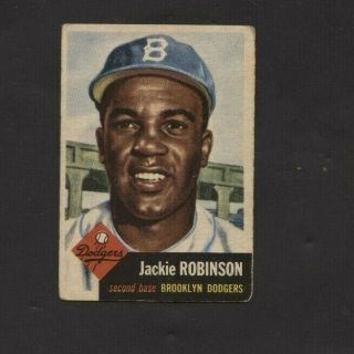 1953 Topps Baseball Jackie Robinson 1 Dodgers See Pic