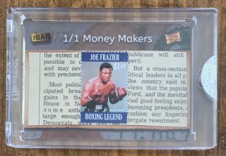 Joe Frazier 2019 Break The Bar Money Makers Stamp Newspaper Relic True 1/1