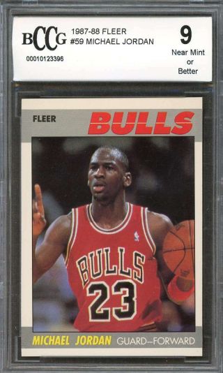 1987 - 88 Fleer 59 Michael Jordan Chicago Bulls (2nd Year Card) Bgs Bccg 9