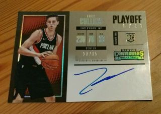 2017 - 18 Contenders Zach Collins - Rc Rookie Playoff Ticket On - Card Auto 17/35