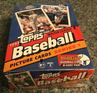 1993 Topps Baseball Series 1 Box 36 Packs Possible Gold Derek Jeter Rc?