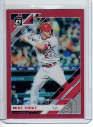2019 Mike Trout Donruss Optic Base Red Prizm Parallel 08/60