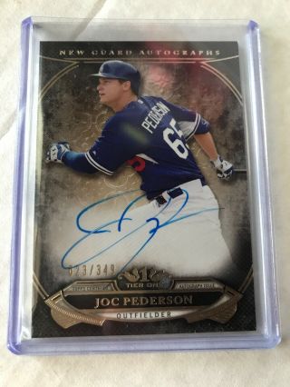 2015 Topps Tier One Joc Pederson Auto Autograph /349 Dodgers On Card Guard