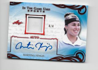 2019 Leaf In The Game Sports Jersey Auto 4/4 Martina Hingis Tennis Great