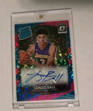 Lonzo Ball - 2017/18 Donruss Optic - Rated Rookie Autograph - Pink - 15/20 -